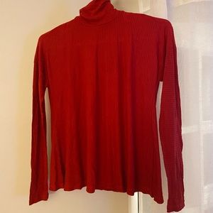 NWT Michael Stars Long Sleeve Turtleneck Shirt - Heart / Metallic Stripes - OS